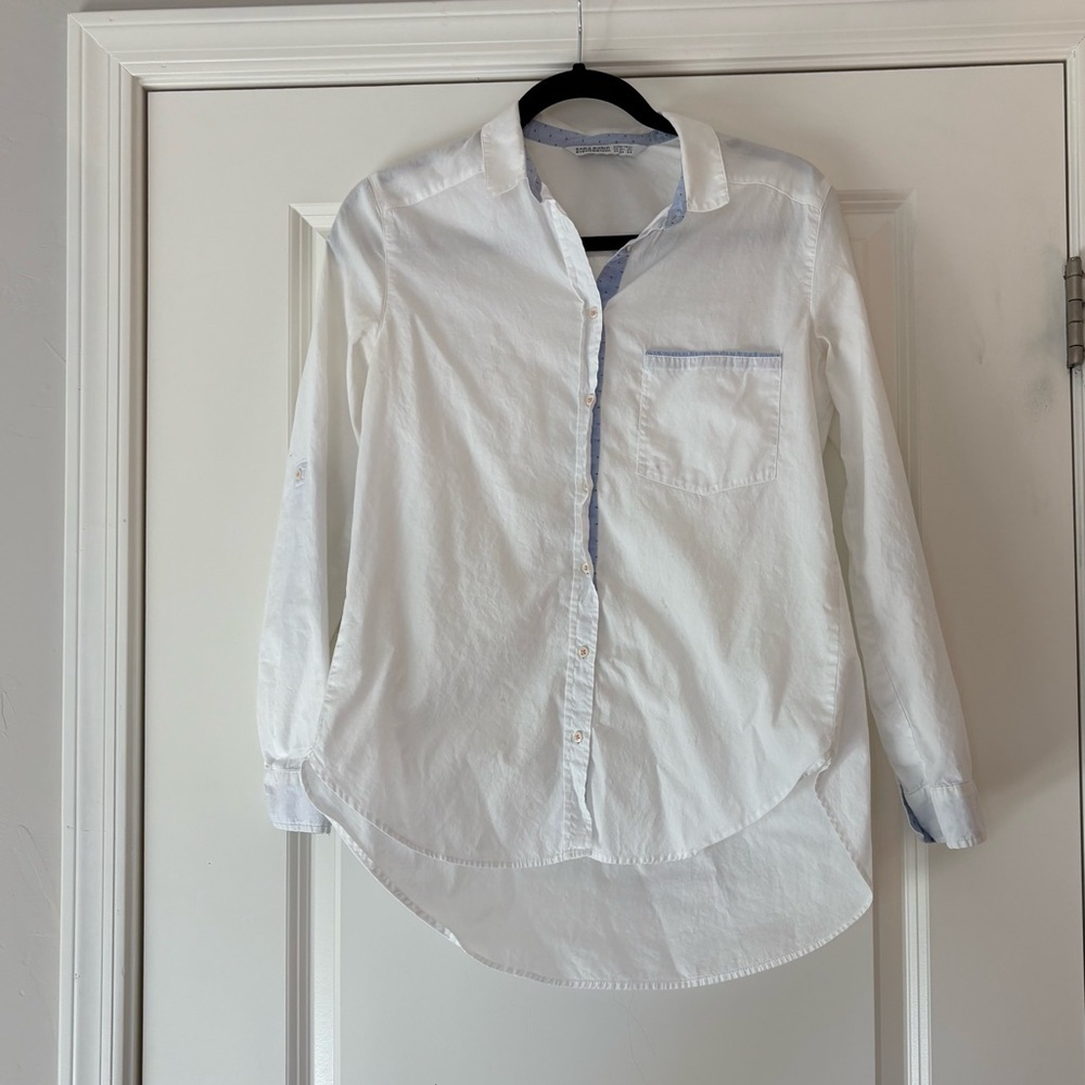 Zara White Button-Down Shirt